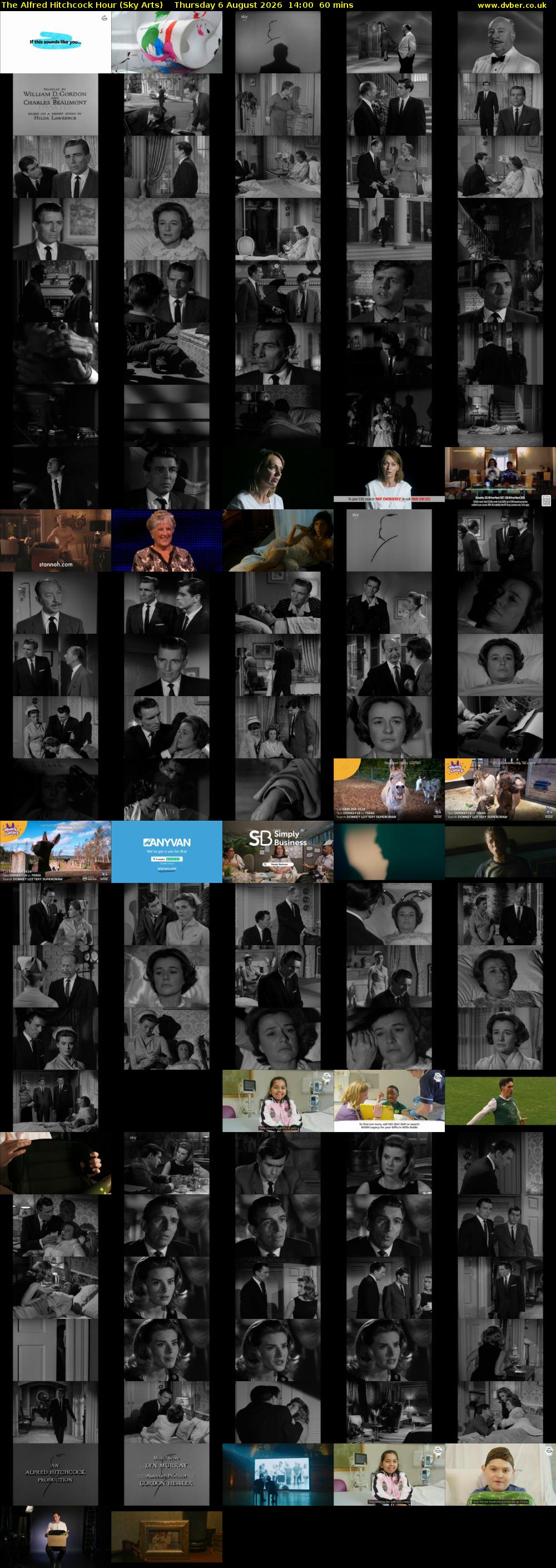 The Alfred Hitchcock Hour (Sky Arts) Thursday 6 August 2026 14:00 - 15:00
