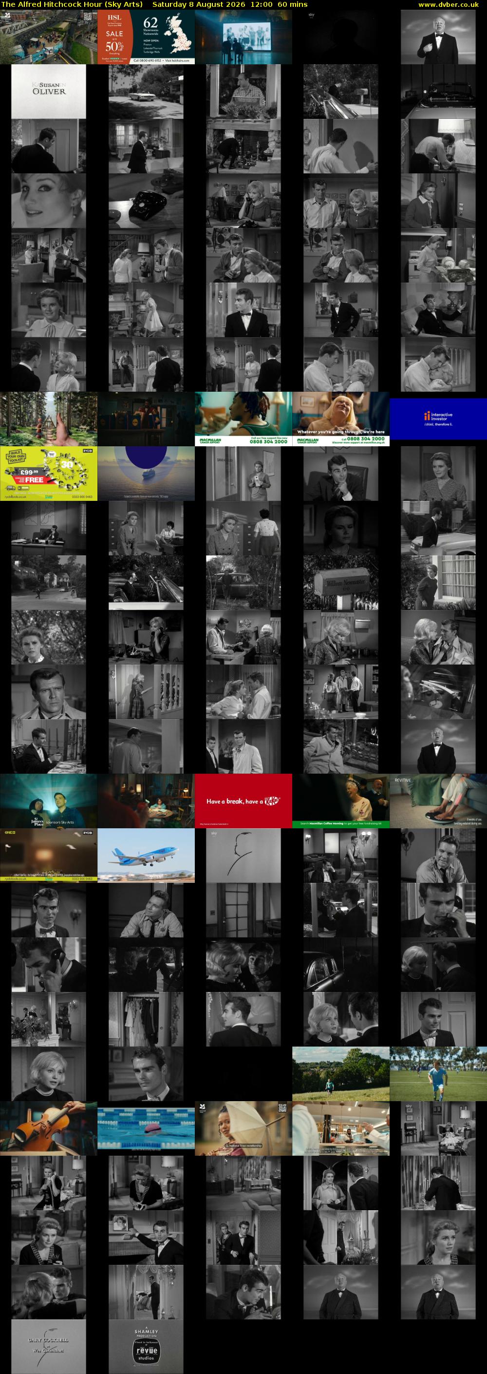 The Alfred Hitchcock Hour (Sky Arts) Saturday 8 August 2026 12:00 - 13:00