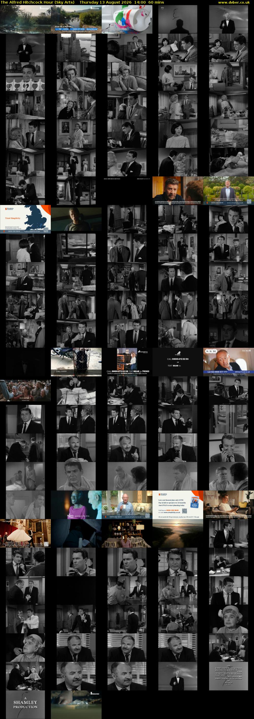 The Alfred Hitchcock Hour (Sky Arts) Thursday 13 August 2026 14:00 - 15:00