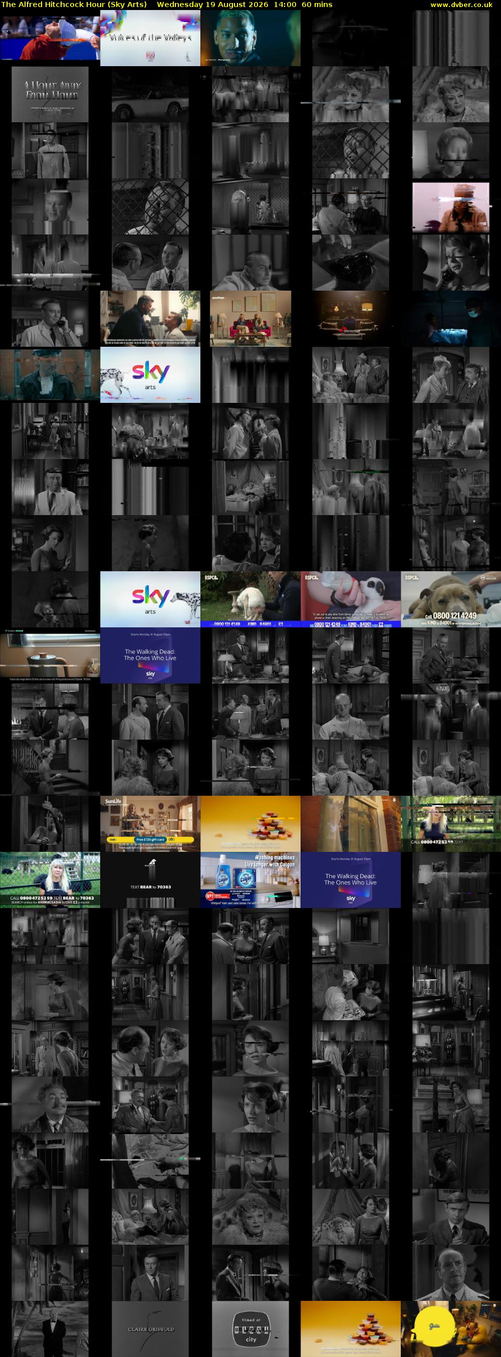 The Alfred Hitchcock Hour (Sky Arts) Wednesday 19 August 2026 14:00 - 15:00