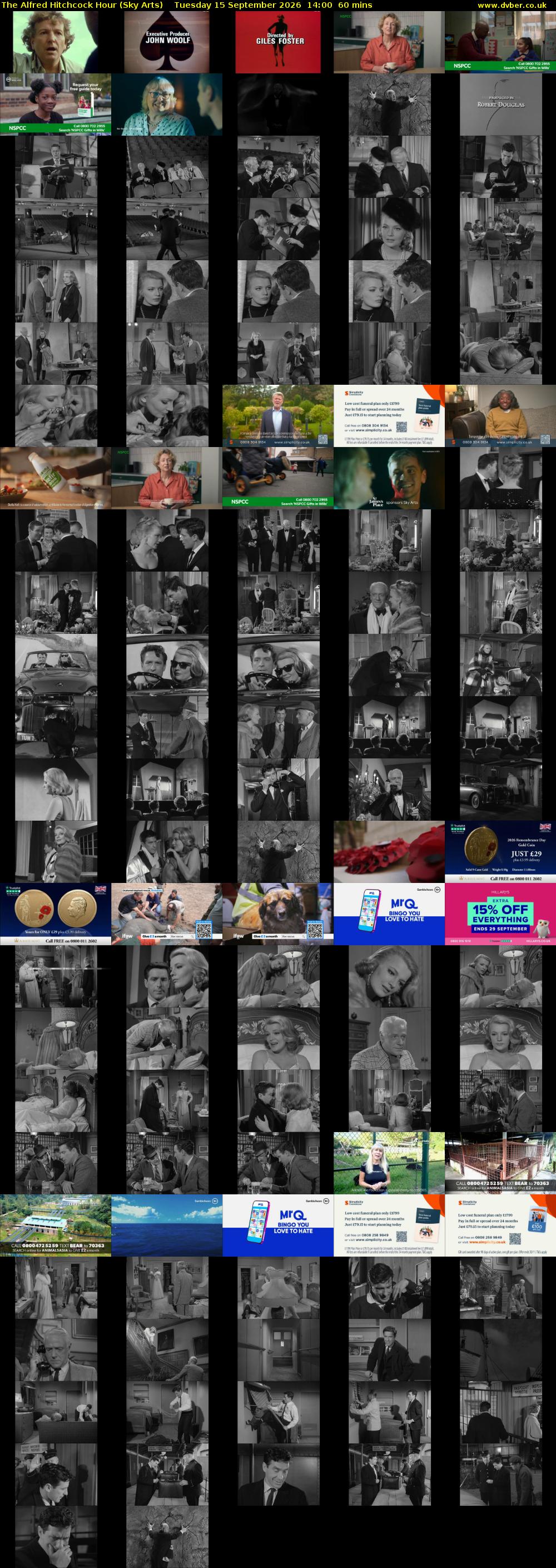 The Alfred Hitchcock Hour (Sky Arts) Tuesday 15 September 2026 14:00 - 15:00