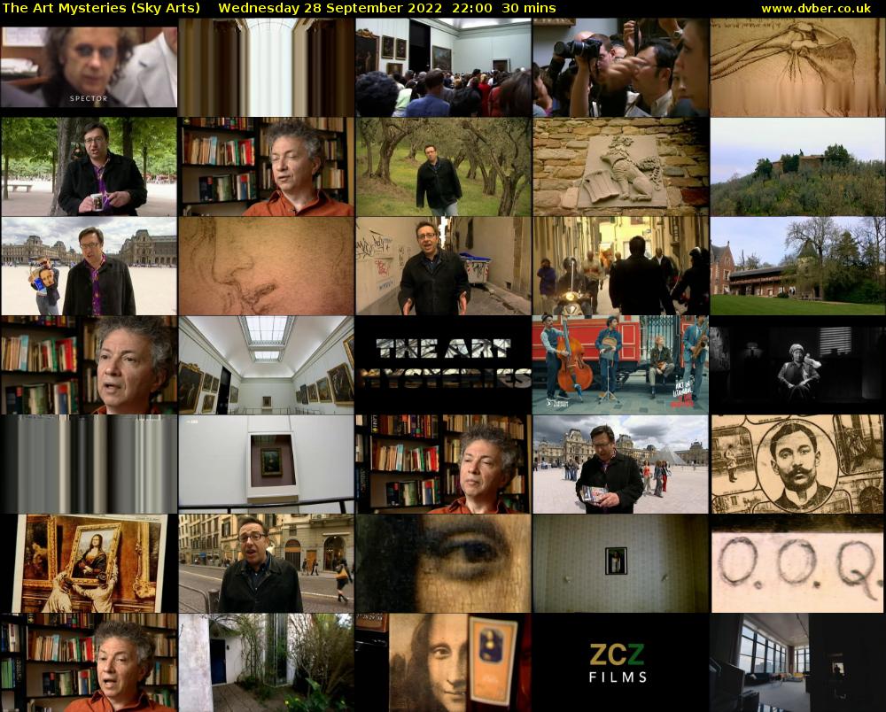 The Art Mysteries (Sky Arts) Wednesday 28 September 2022 22:00 - 22:30