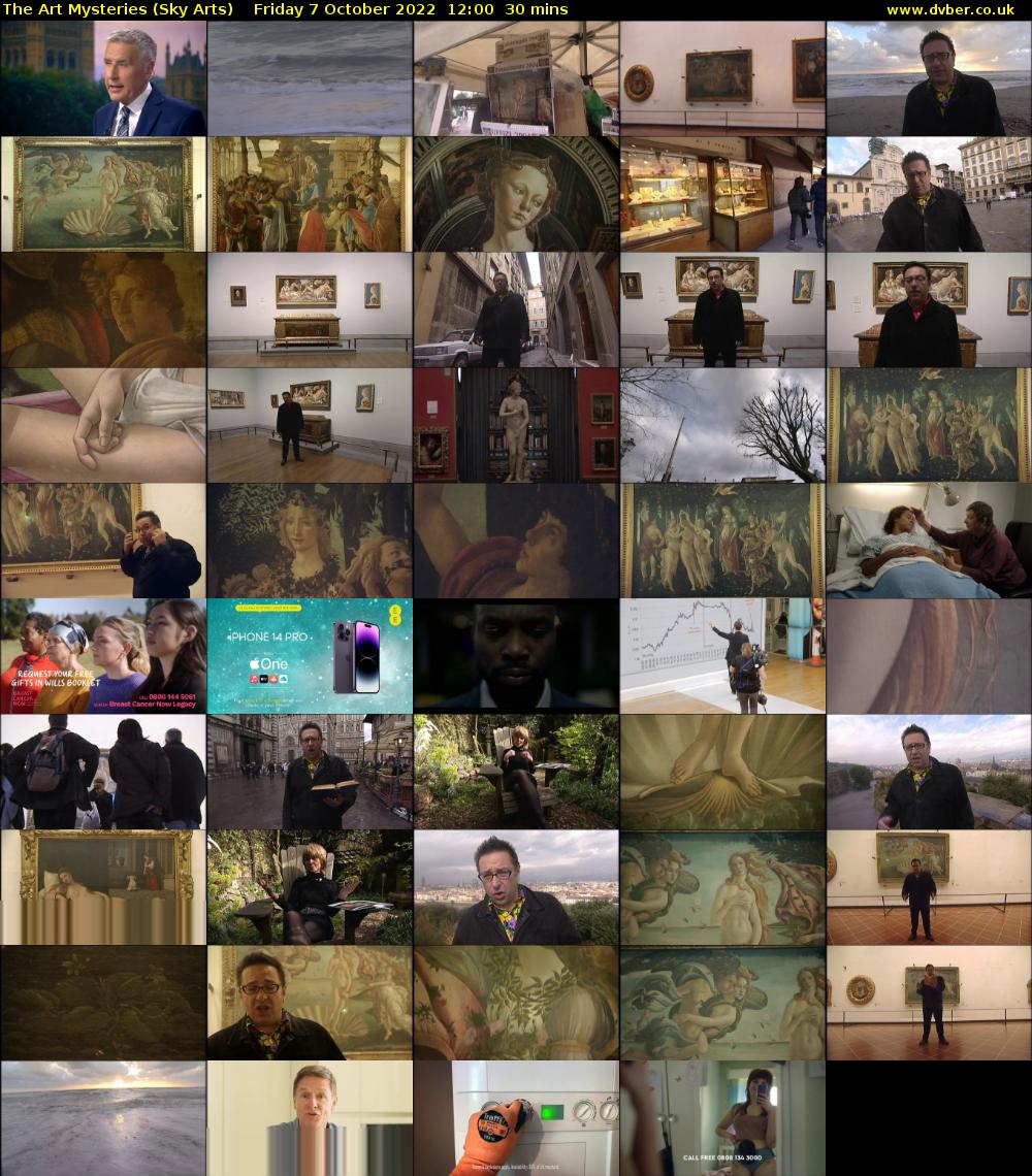 The Art Mysteries (Sky Arts) Friday 7 October 2022 12:00 - 12:30