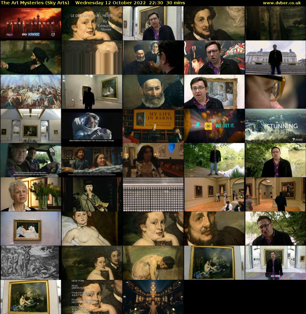 The Art Mysteries (Sky Arts) Wednesday 12 October 2022 22:30 - 23:00