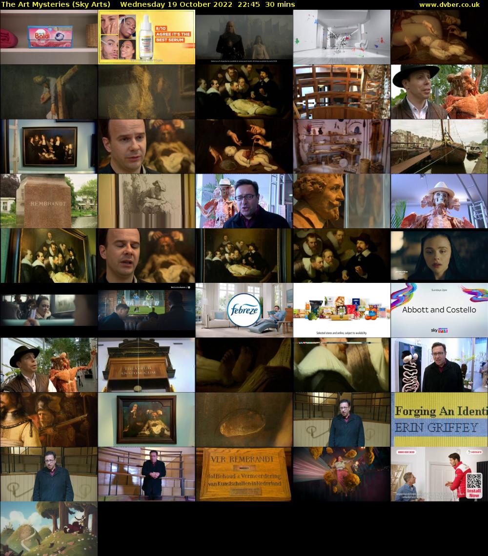 The Art Mysteries (Sky Arts) Wednesday 19 October 2022 22:45 - 23:15
