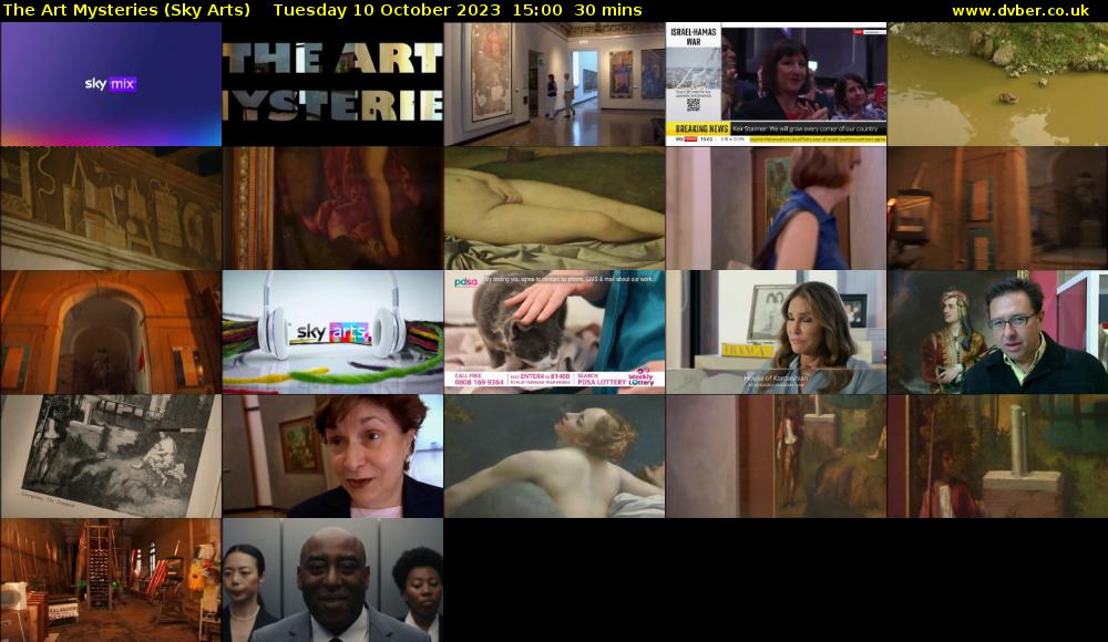 The Art Mysteries (Sky Arts) Tuesday 10 October 2023 15:00 - 15:30