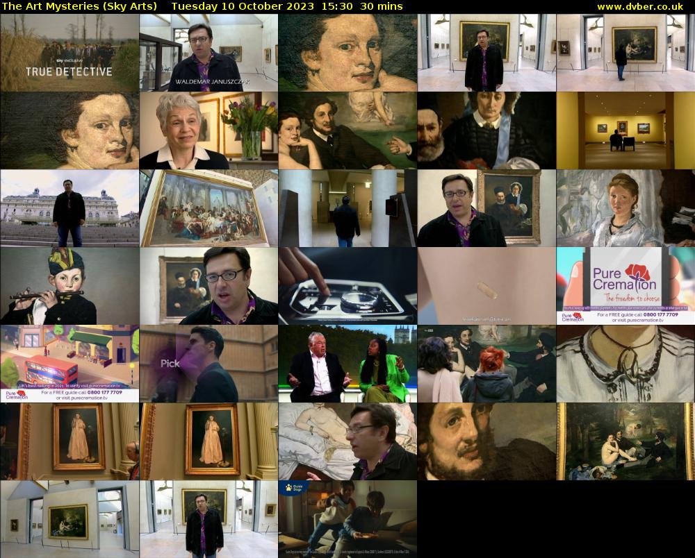The Art Mysteries (Sky Arts) Tuesday 10 October 2023 15:30 - 16:00