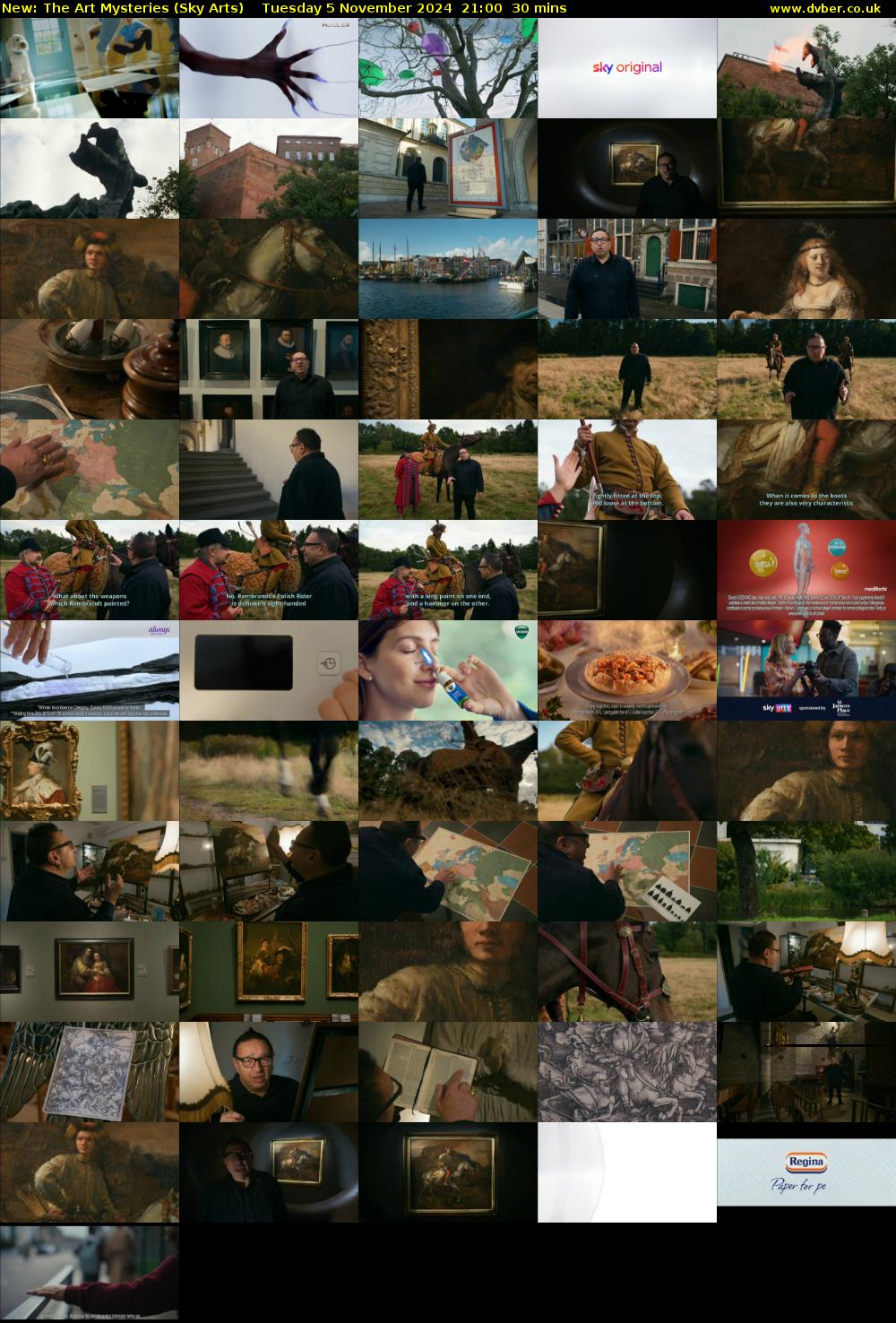 The Art Mysteries (Sky Arts) Tuesday 5 November 2024 21:00 - 21:30