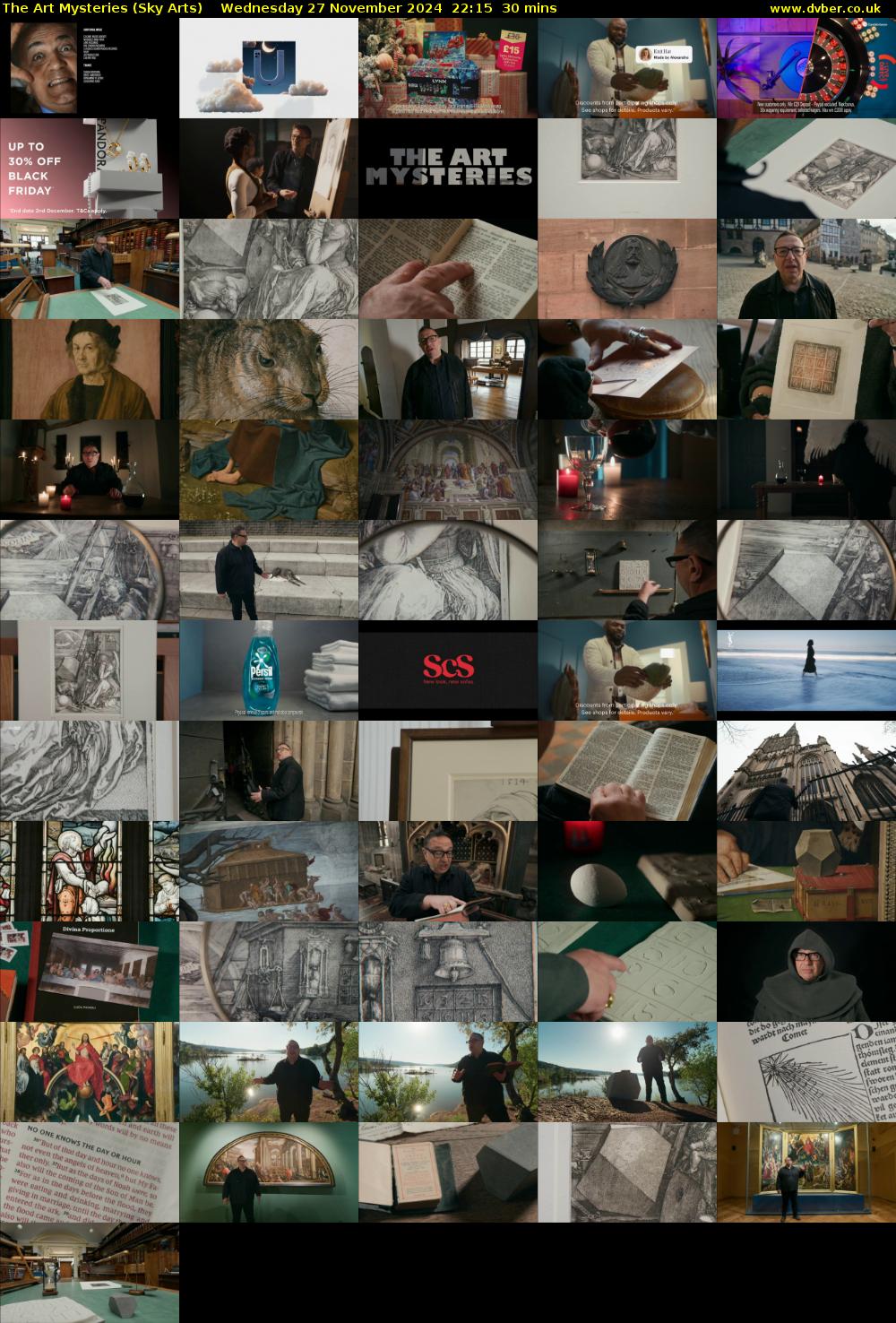 The Art Mysteries (Sky Arts) Wednesday 27 November 2024 22:15 - 22:45