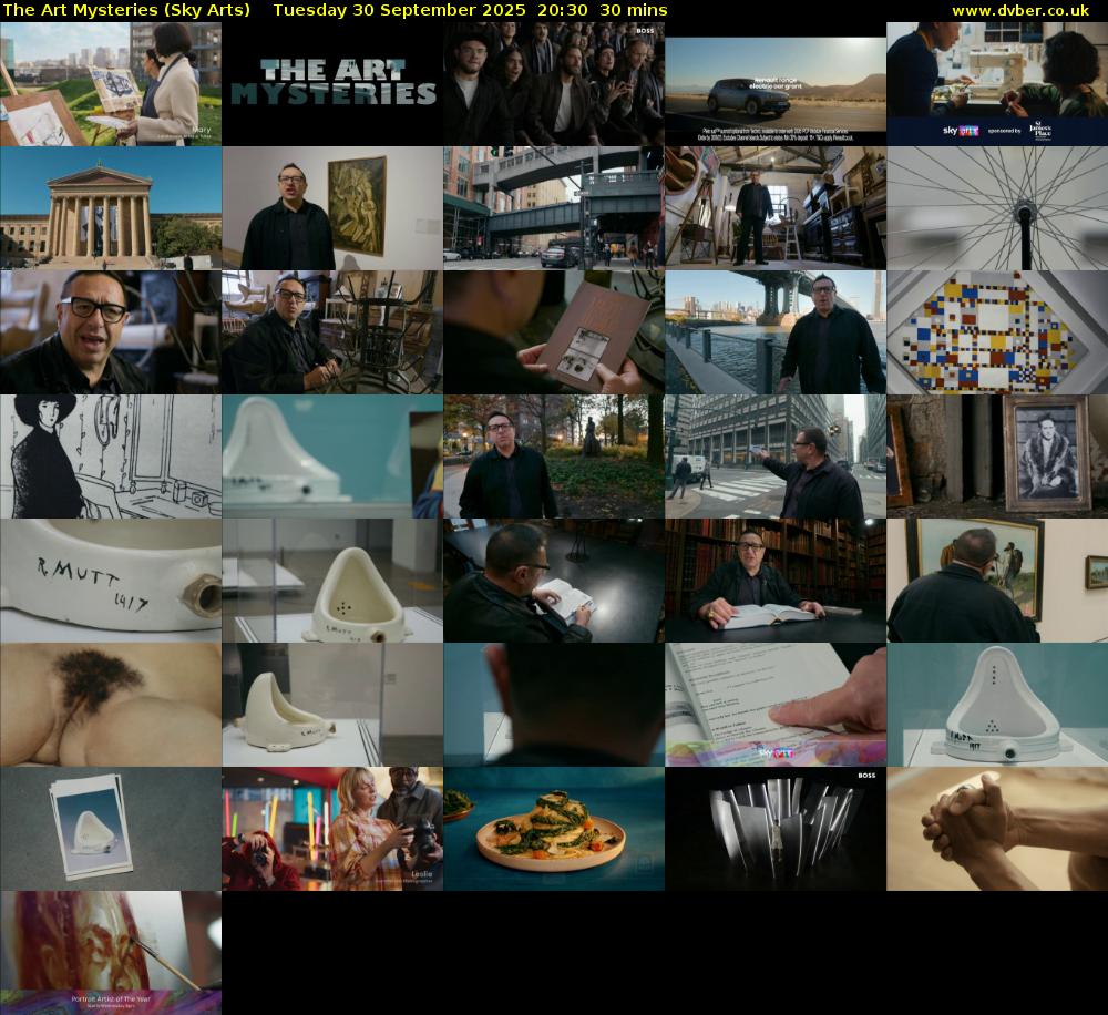 The Art Mysteries (Sky Arts) Tuesday 30 September 2025 20:30 - 21:00