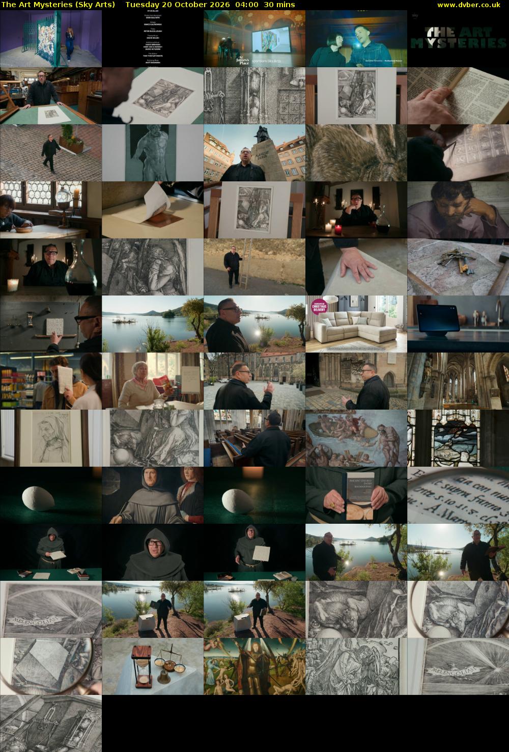 The Art Mysteries (Sky Arts) Tuesday 20 October 2026 04:00 - 04:30