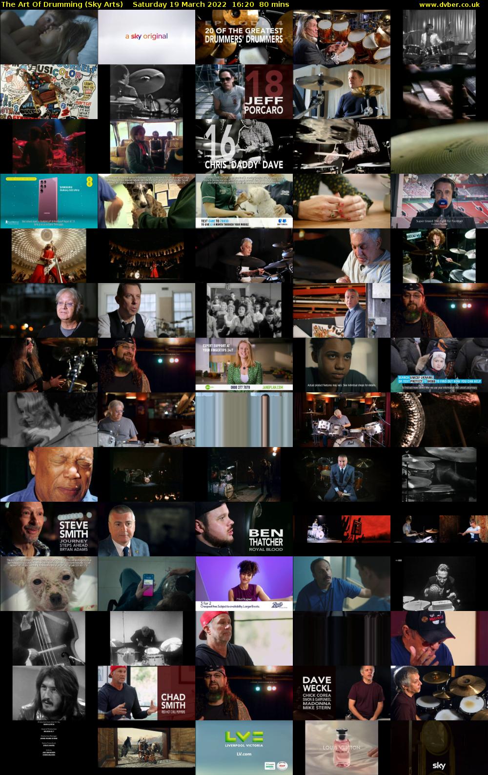 The Art Of Drumming (Sky Arts) Saturday 19 March 2022 16:20 - 17:40