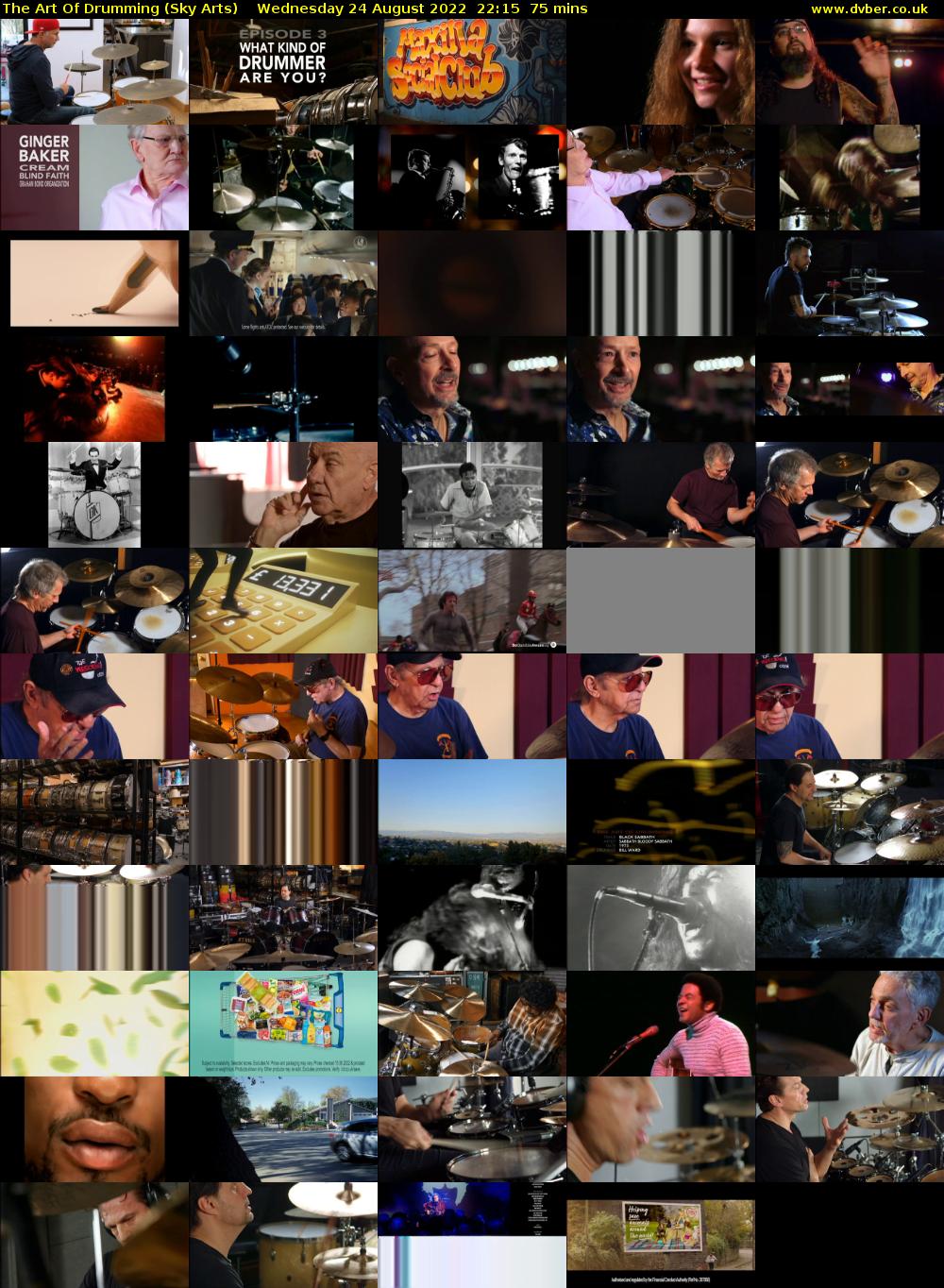The Art Of Drumming (Sky Arts) Wednesday 24 August 2022 22:15 - 23:30