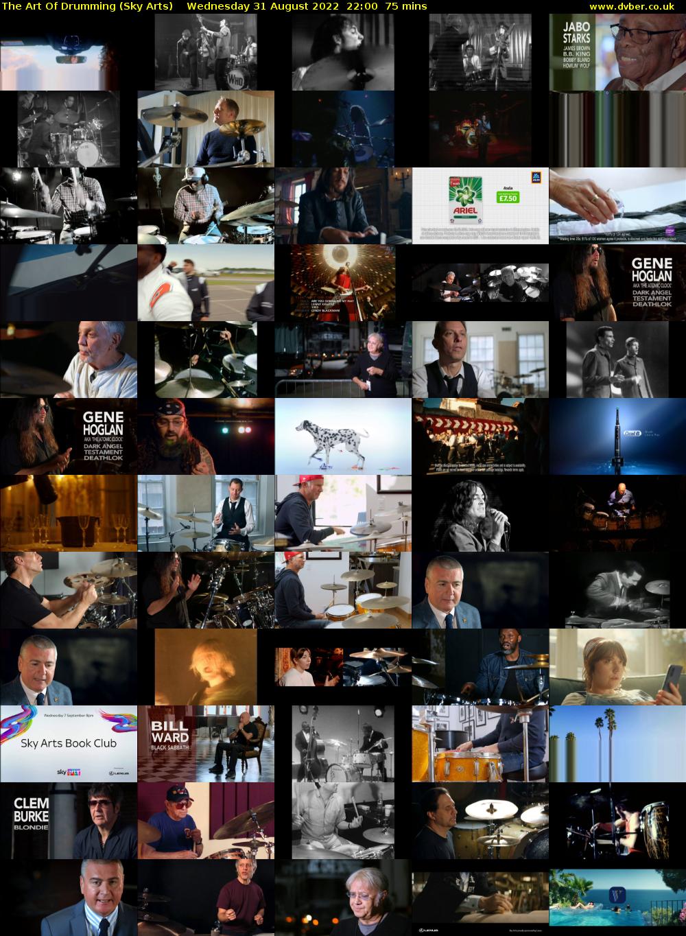 The Art Of Drumming (Sky Arts) Wednesday 31 August 2022 22:00 - 23:15