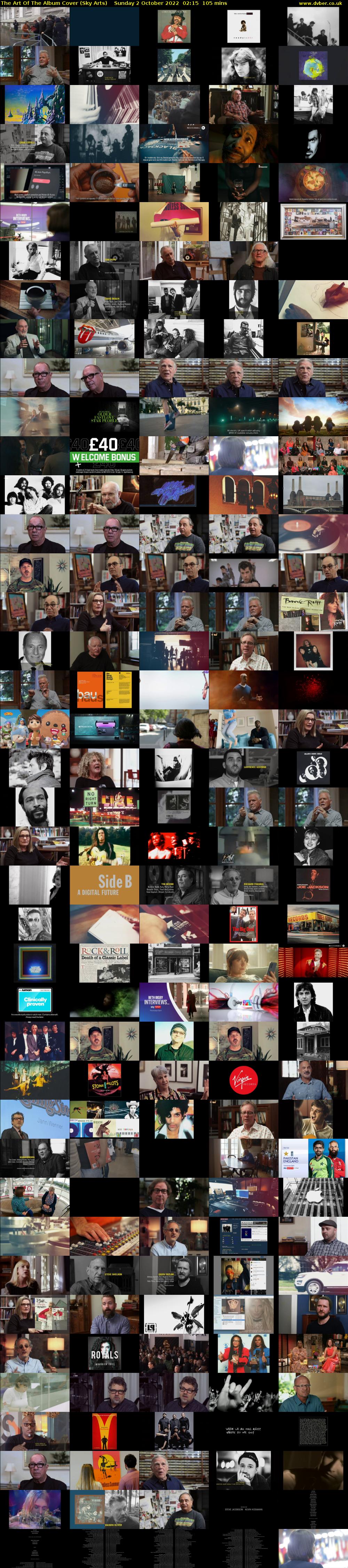 The Art Of The Album Cover (Sky Arts) Sunday 2 October 2022 02:15 - 04:00