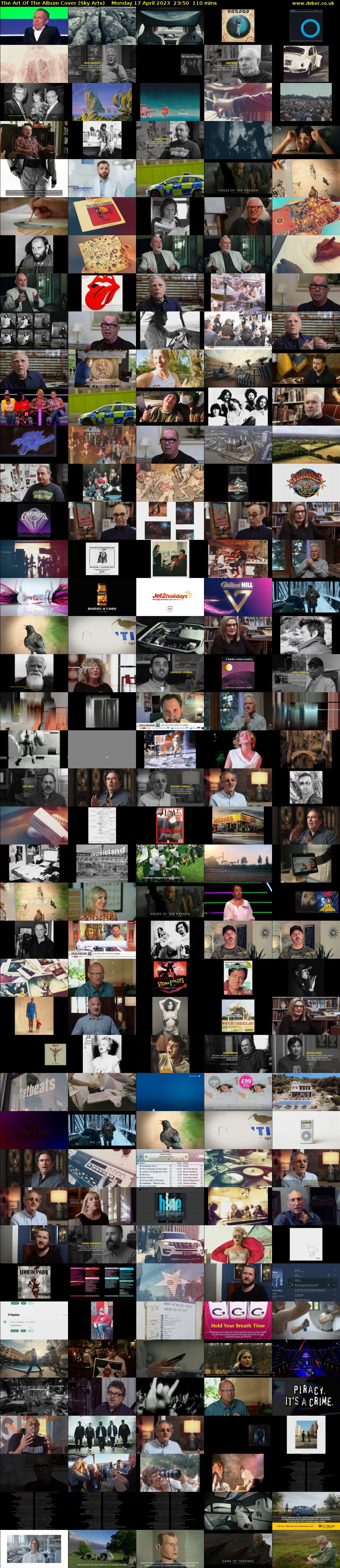 The Art Of The Album Cover (Sky Arts) Monday 17 April 2023 23:50 - 01:40