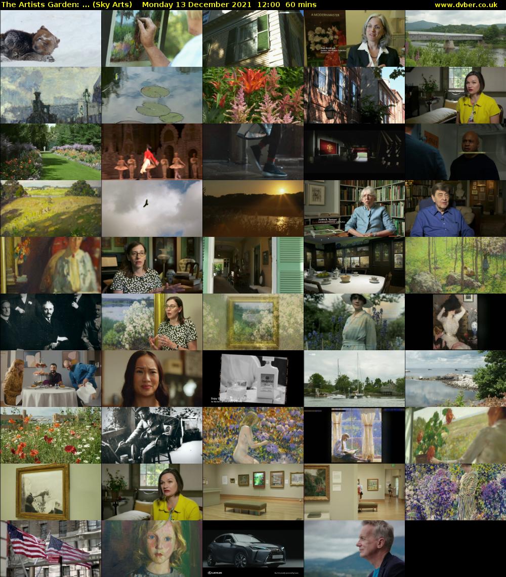 The Artists Garden: ... (Sky Arts) Monday 13 December 2021 12:00 - 13:00