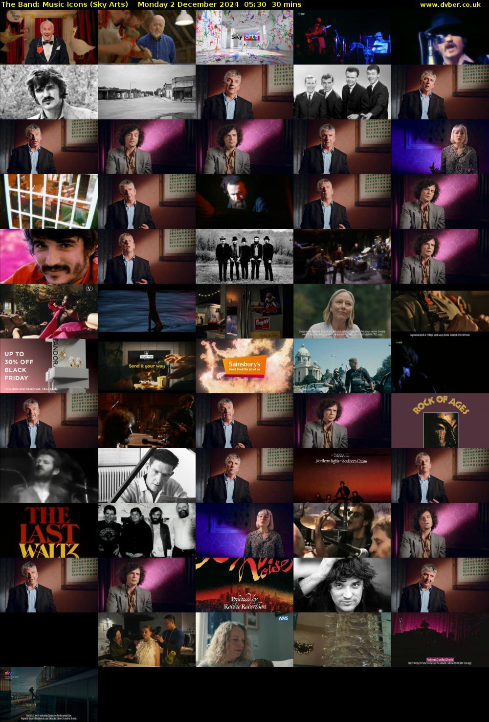 The Band: Music Icons (Sky Arts) Monday 2 December 2024 05:30 - 06:00