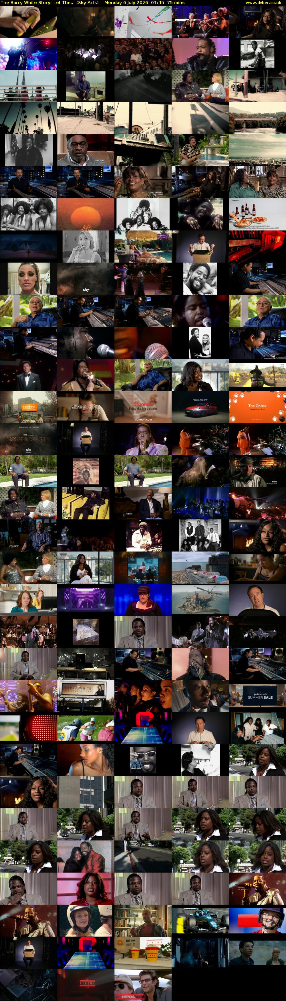 The Barry White Story: Let The... (Sky Arts) Monday 6 July 2026 01:45 - 03:00