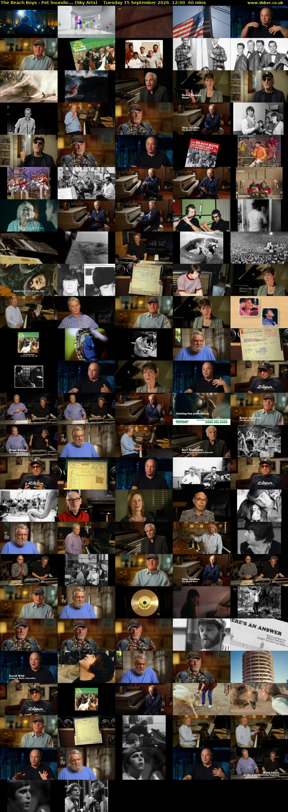 The Beach Boys - Pet Sounds:... (Sky Arts) Tuesday 15 September 2026 12:00 - 13:00