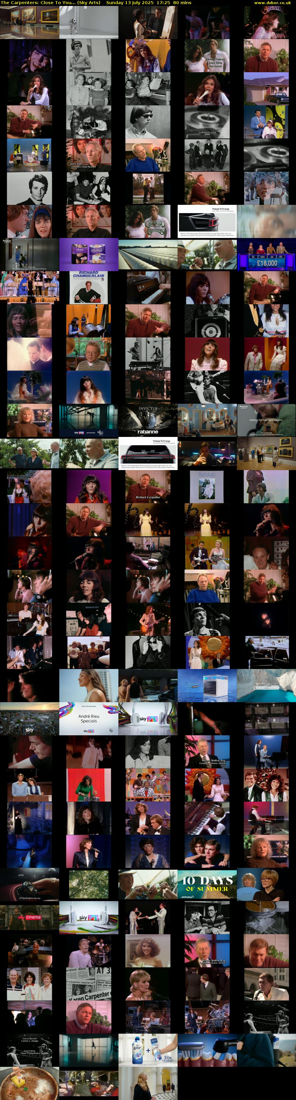 The Carpenters: Close To You... (Sky Arts) Sunday 13 July 2025 17:25 - 18:45