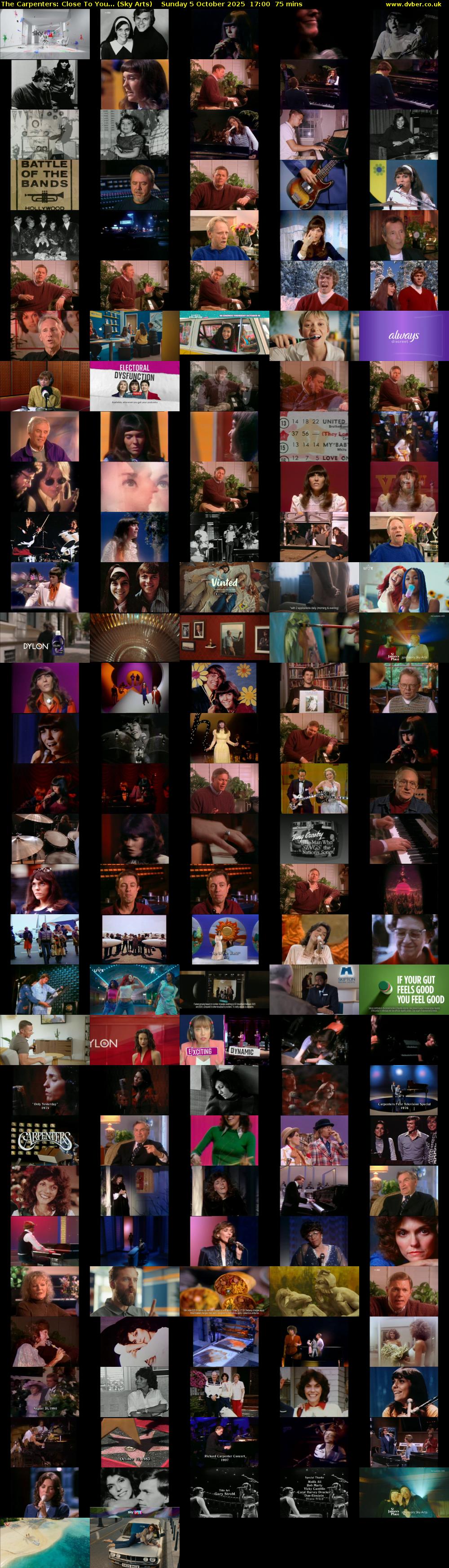 The Carpenters: Close To You... (Sky Arts) Sunday 5 October 2025 17:00 - 18:15