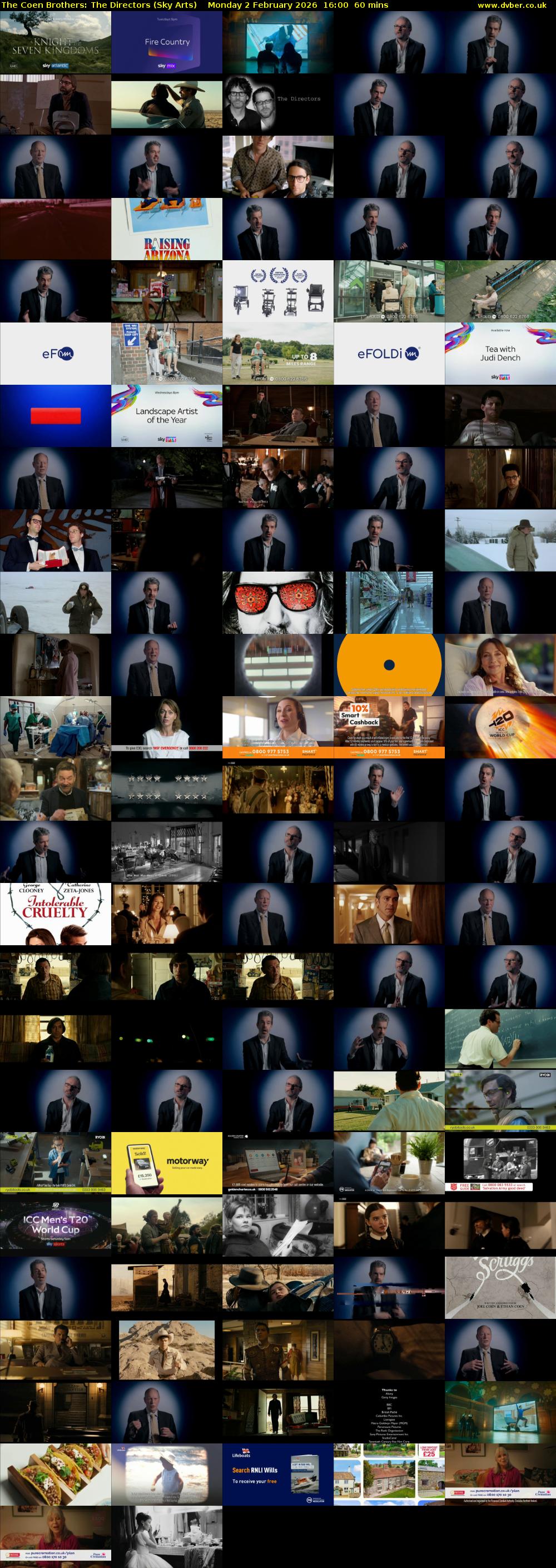 The Coen Brothers: The Directors (Sky Arts) Monday 2 February 2026 16:00 - 17:00