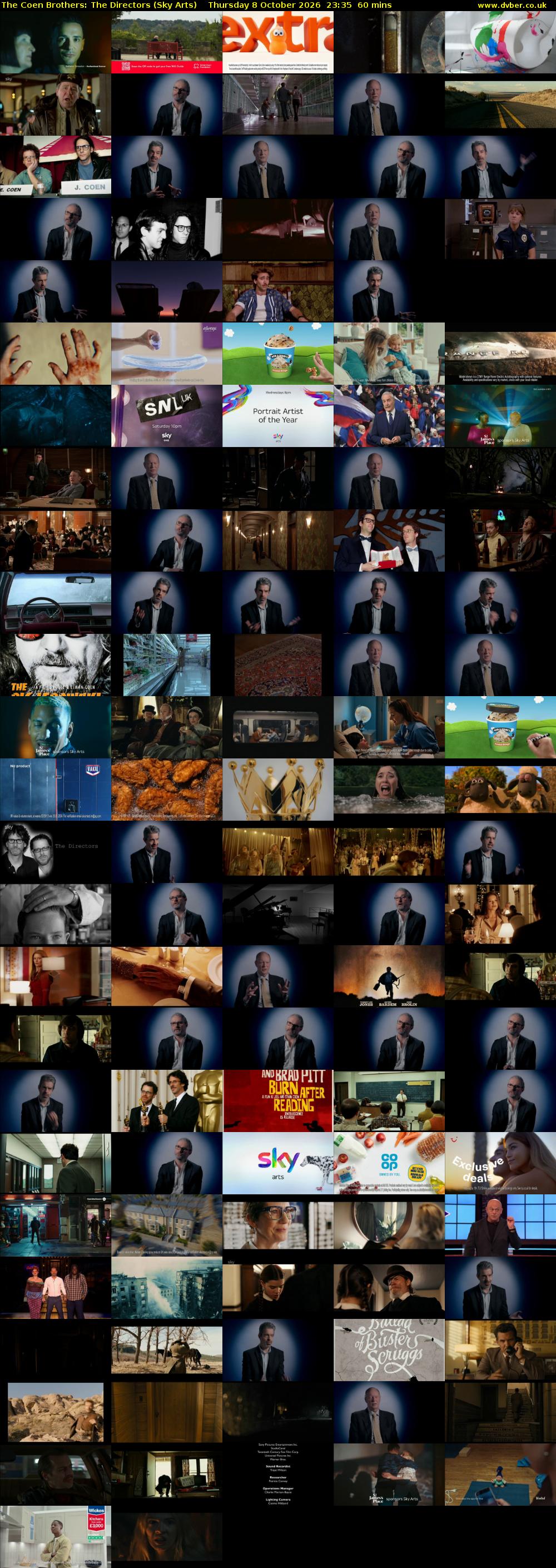 The Coen Brothers: The Directors (Sky Arts) Thursday 8 October 2026 23:35 - 00:35