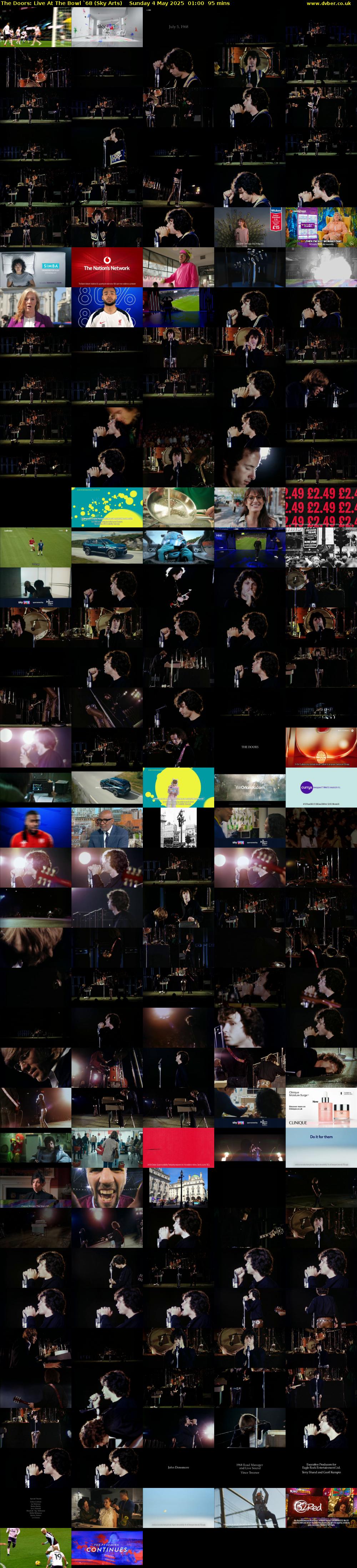 The Doors: Live At The Bowl `68 (Sky Arts) Sunday 4 May 2025 01:00 - 02:35