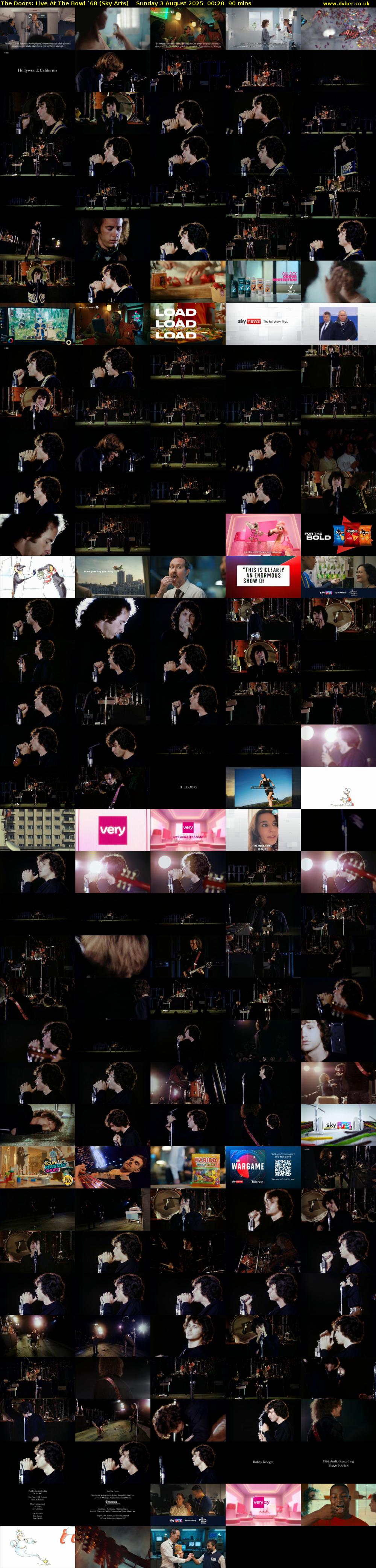 The Doors: Live At The Bowl `68 (Sky Arts) Sunday 3 August 2025 00:20 - 01:50