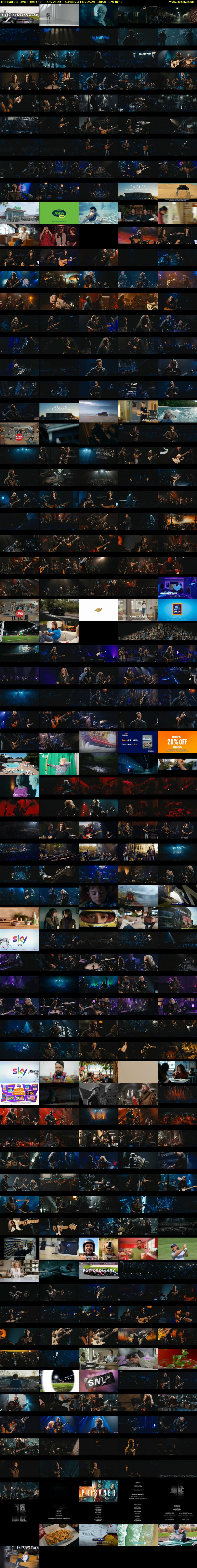 The Eagles: Live From The... (Sky Arts) Sunday 3 May 2026 18:05 - 21:00