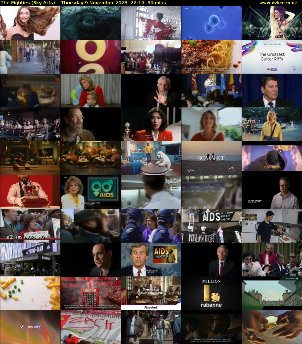 The Eighties (Sky Arts) Thursday 9 November 2023 22:10 - 23:10