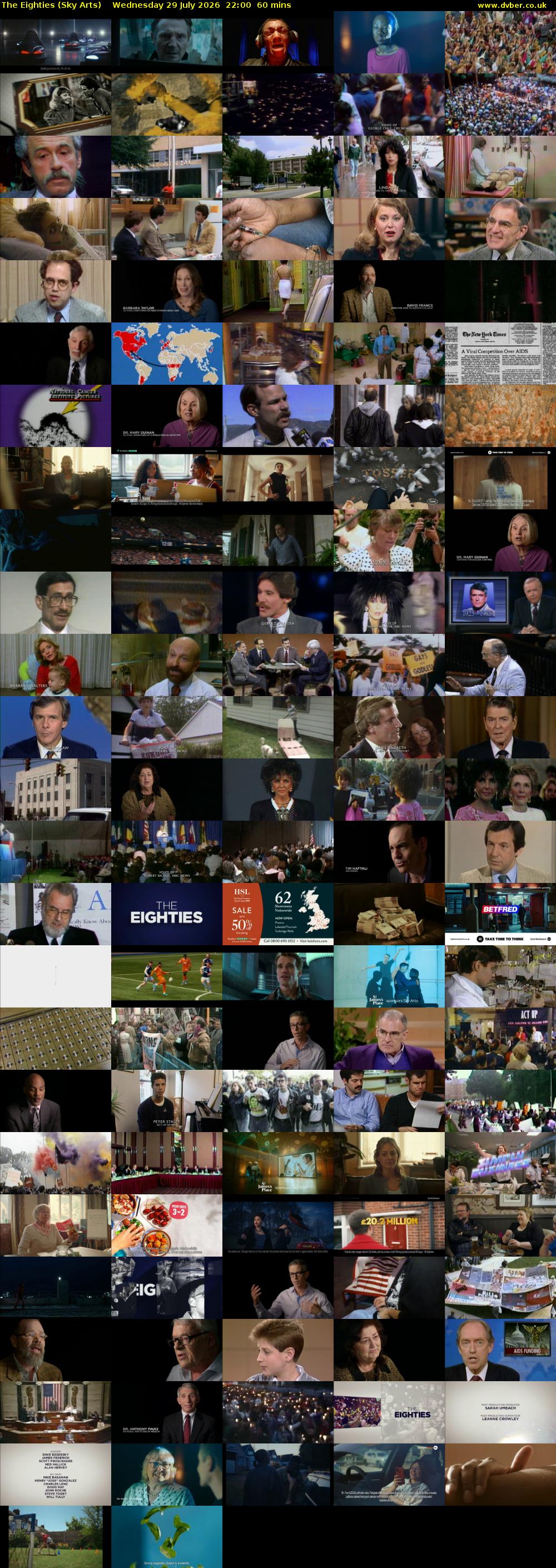 The Eighties (Sky Arts) Wednesday 29 July 2026 22:00 - 23:00