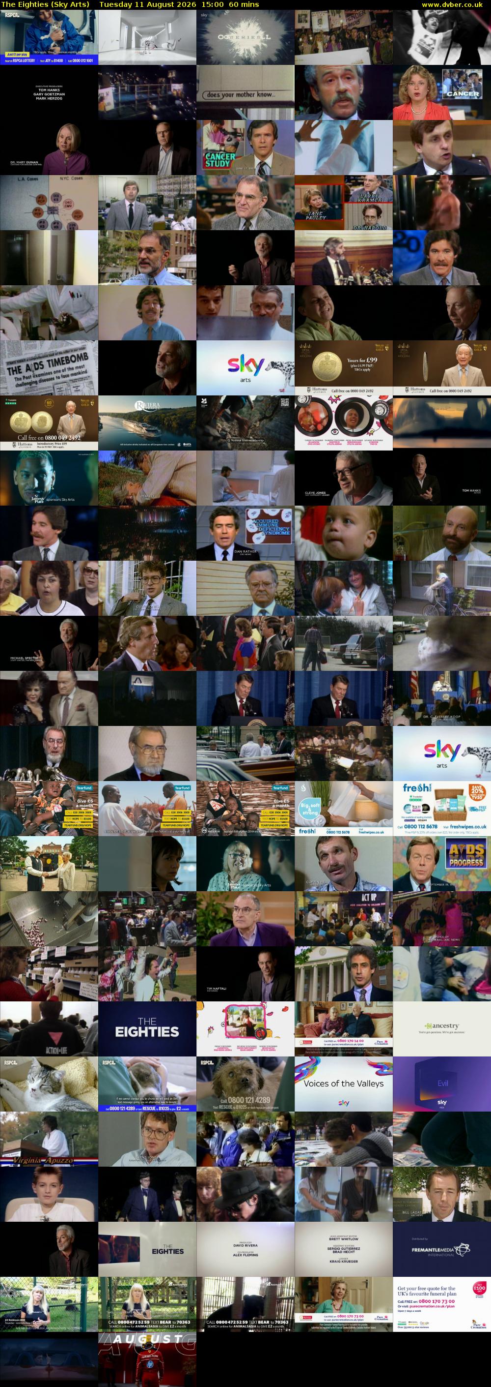 The Eighties (Sky Arts) Tuesday 11 August 2026 15:00 - 16:00