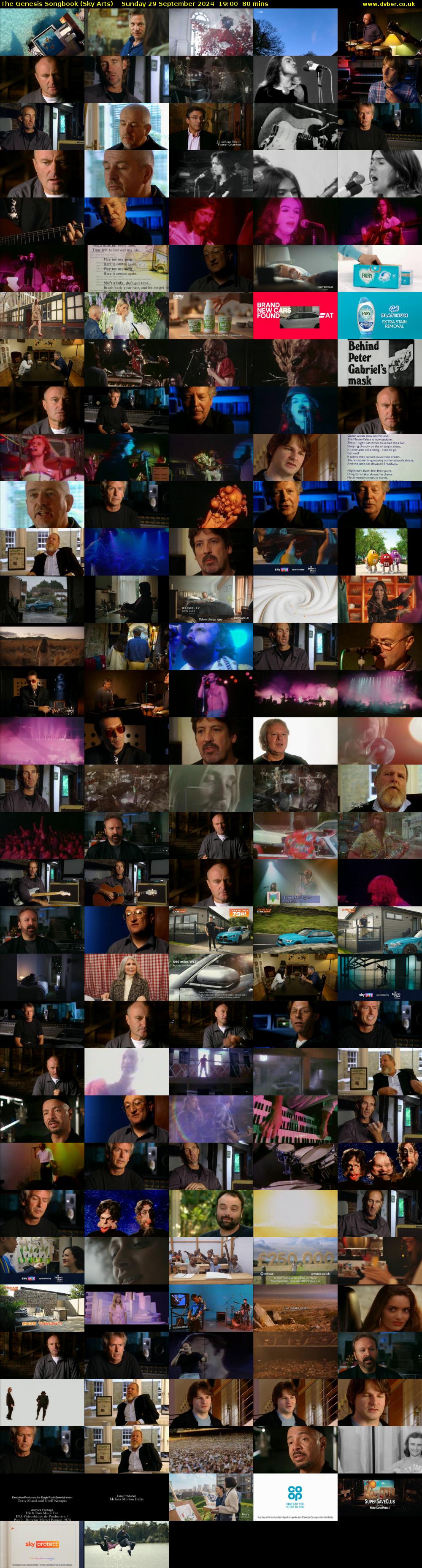 The Genesis Songbook (Sky Arts) Sunday 29 September 2024 19:00 - 20:20