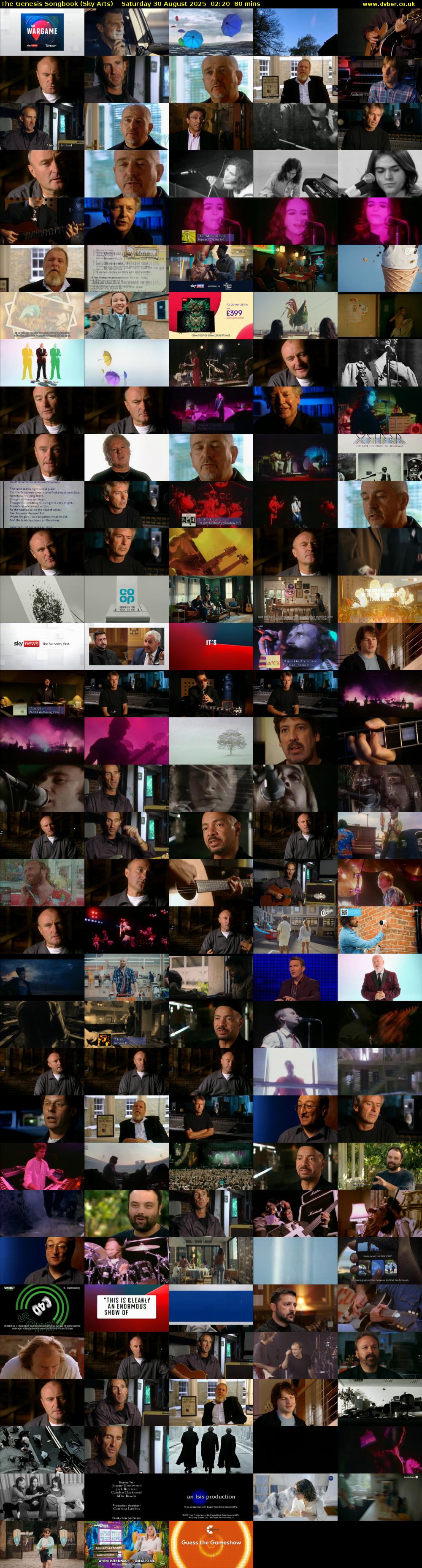 The Genesis Songbook (Sky Arts) Saturday 30 August 2025 02:20 - 03:40