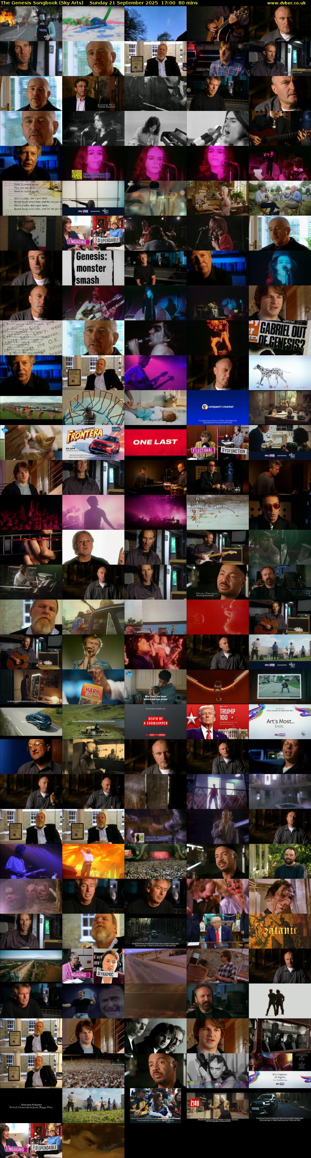 The Genesis Songbook (Sky Arts) Sunday 21 September 2025 17:00 - 18:20