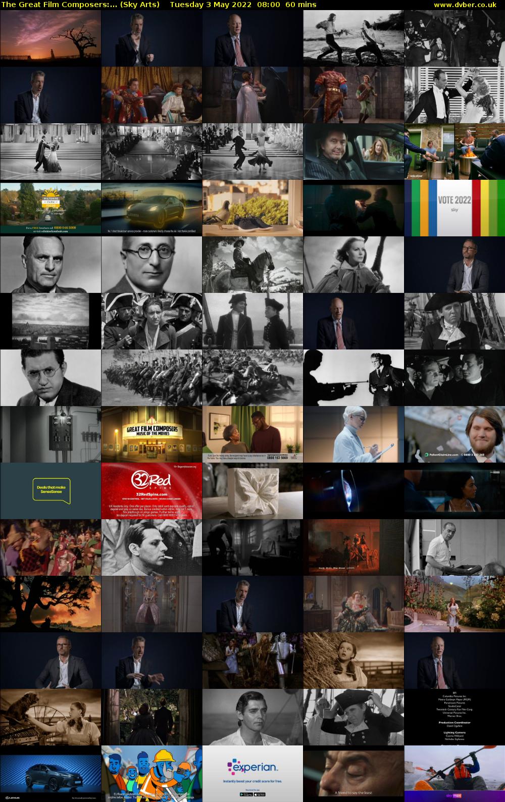 The Great Film Composers:... (Sky Arts) Tuesday 3 May 2022 08:00 - 09:00