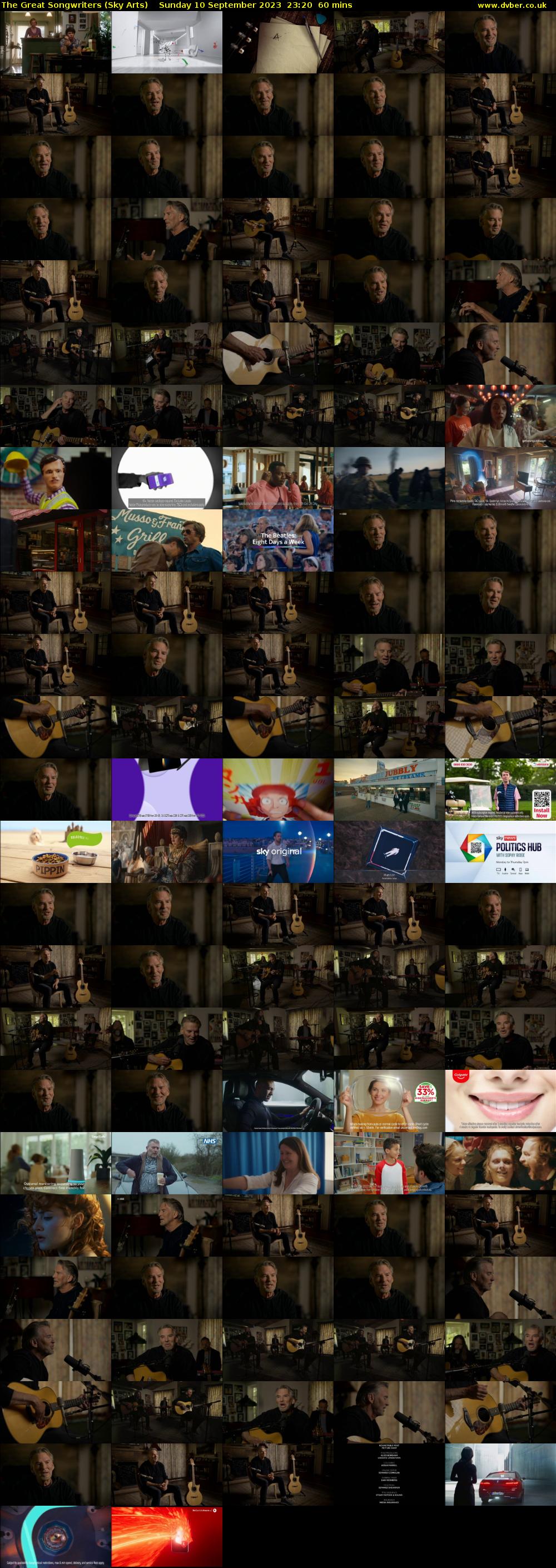 The Great Songwriters (Sky Arts) Sunday 10 September 2023 23:20 - 00:20