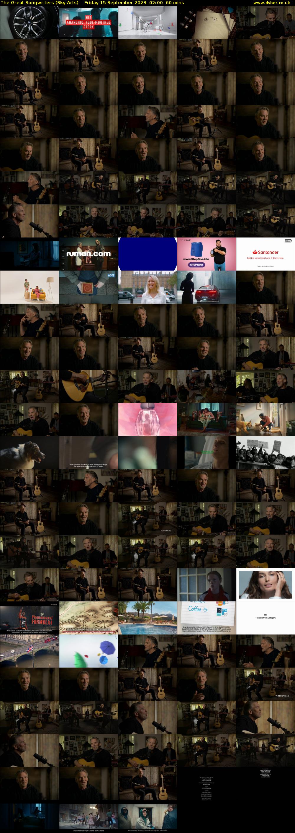 The Great Songwriters (Sky Arts) Friday 15 September 2023 02:00 - 03:00