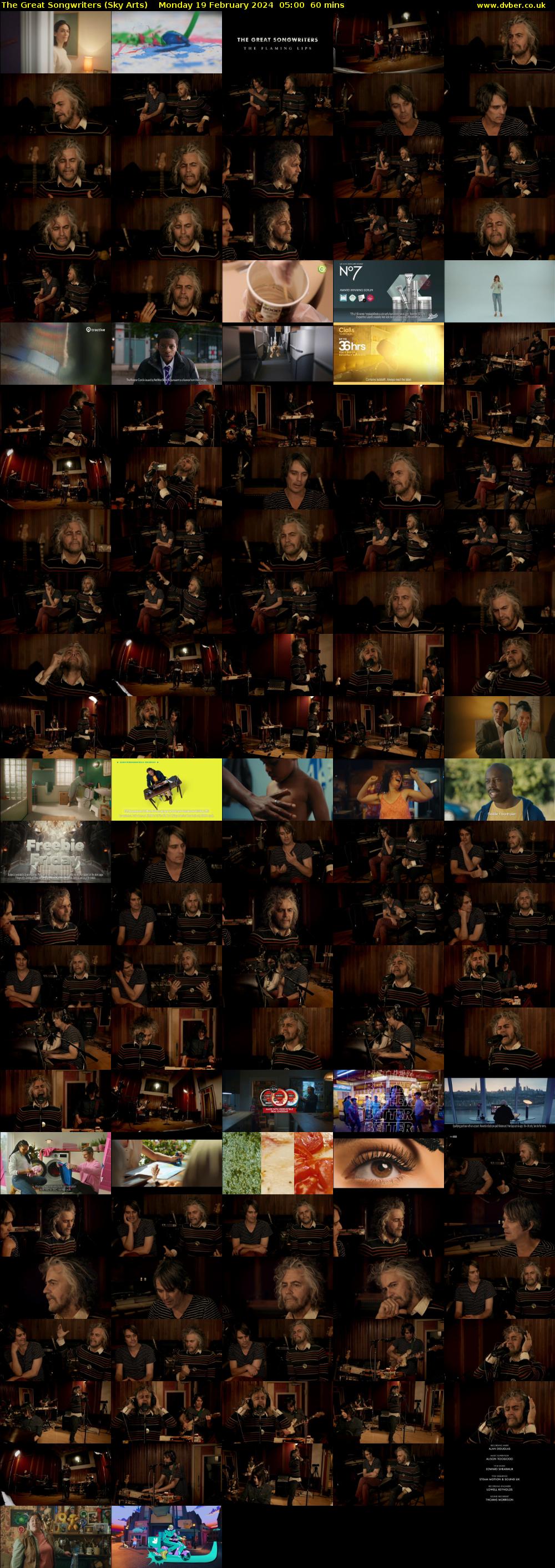 The Great Songwriters (Sky Arts) Monday 19 February 2024 05:00 - 06:00