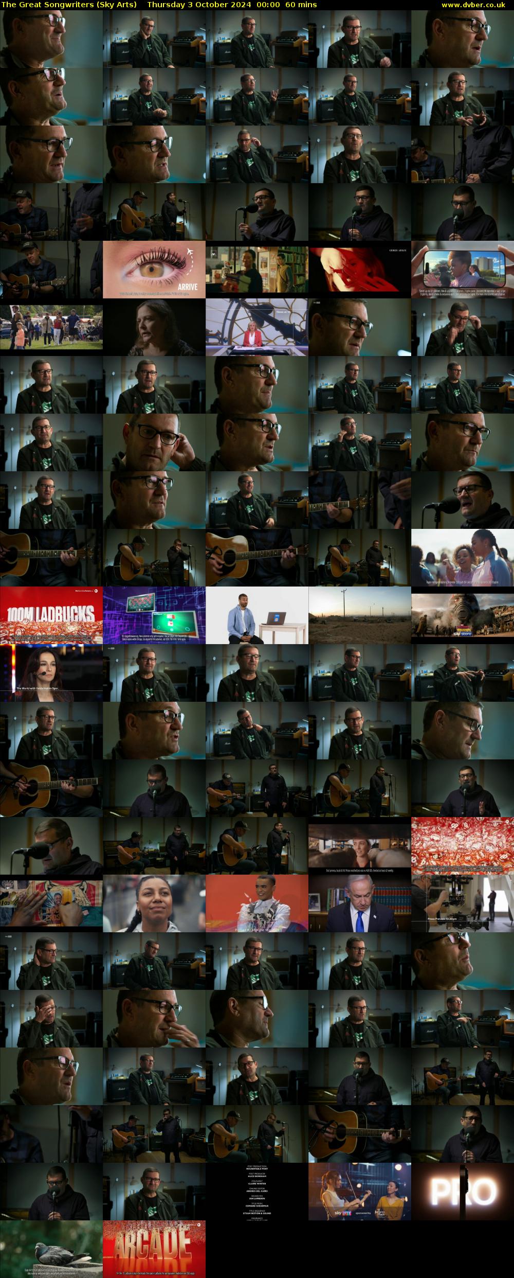 The Great Songwriters (Sky Arts) Thursday 3 October 2024 00:00 - 01:00