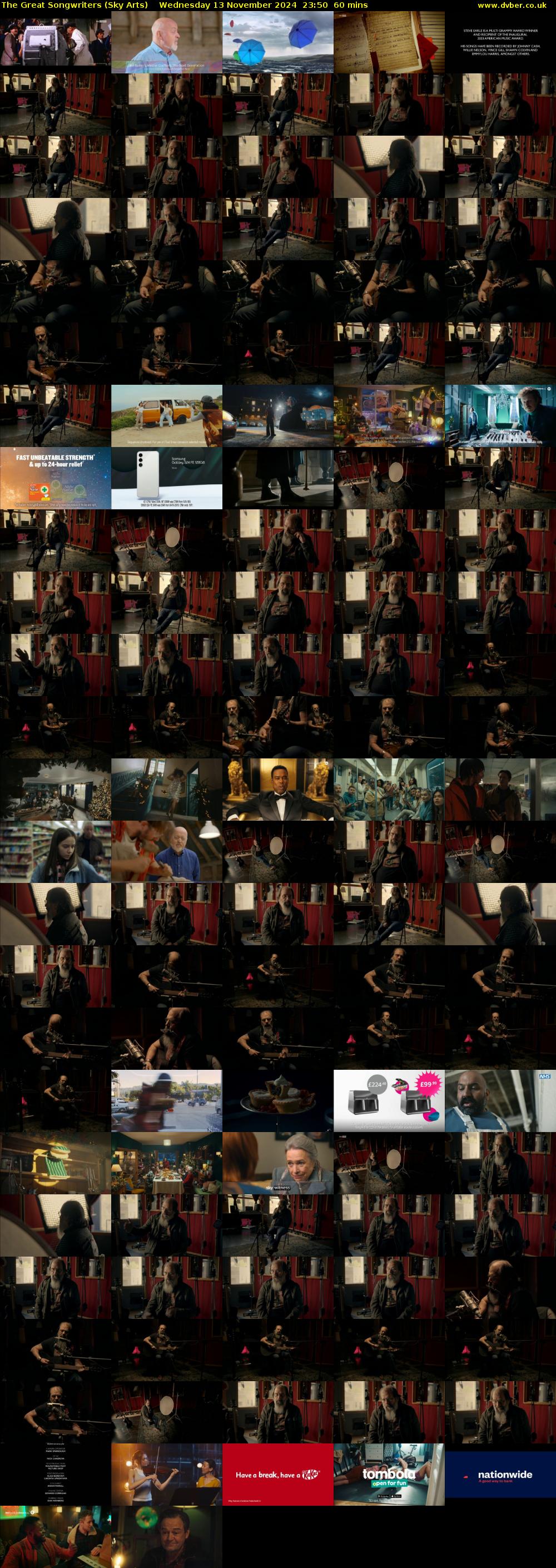 The Great Songwriters (Sky Arts) Wednesday 13 November 2024 23:50 - 00:50