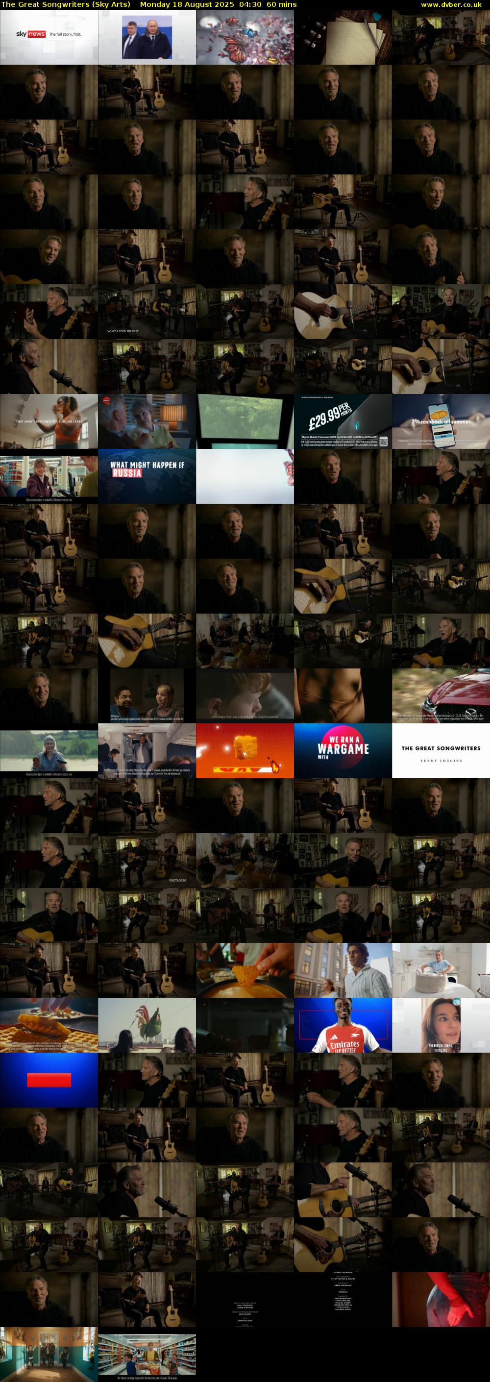 The Great Songwriters (Sky Arts) Monday 18 August 2025 04:30 - 05:30