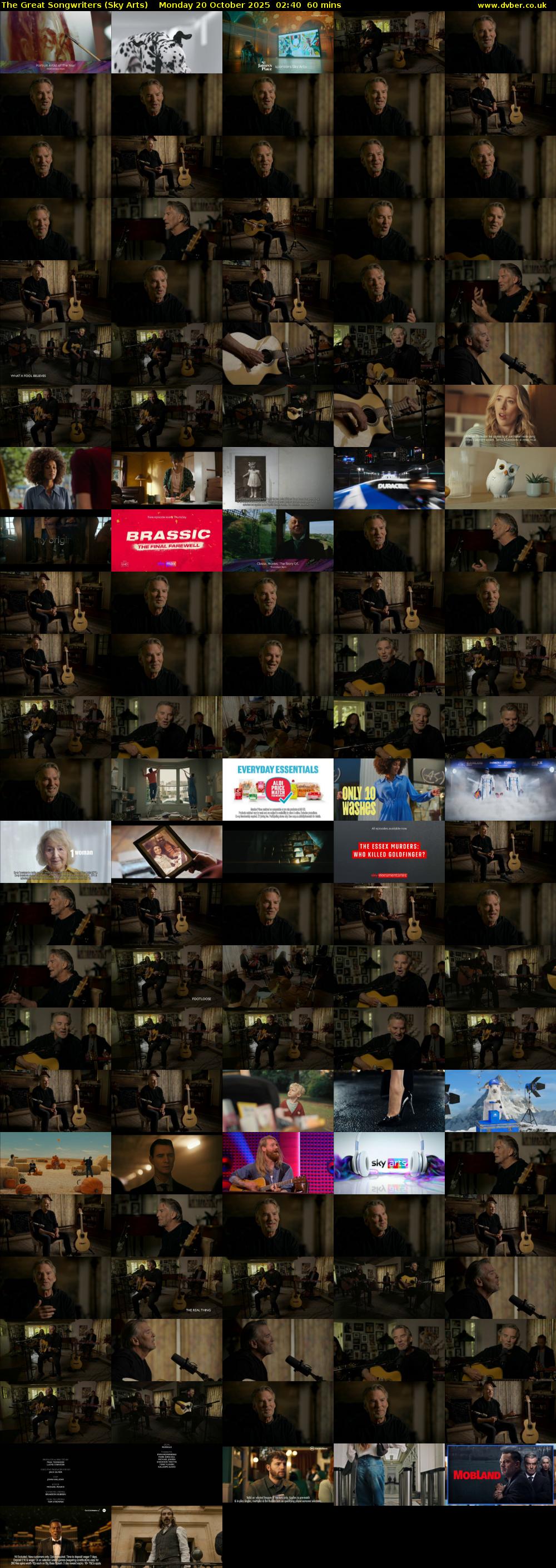 The Great Songwriters (Sky Arts) Monday 20 October 2025 02:40 - 03:40