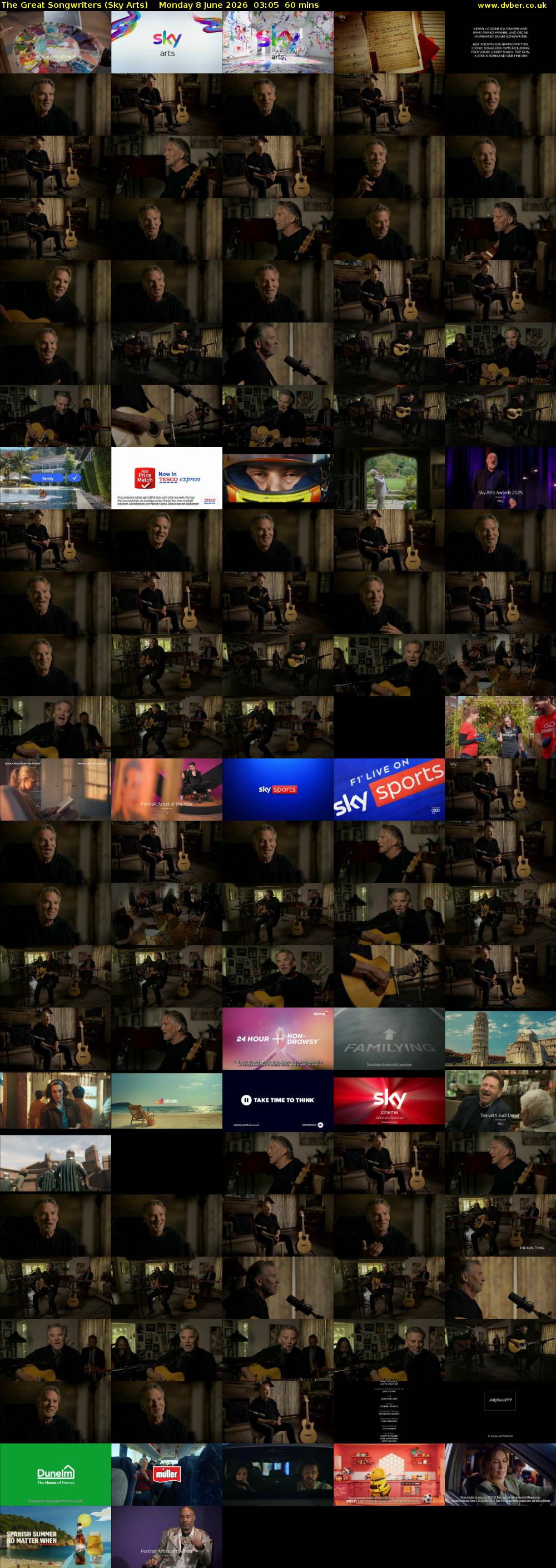 The Great Songwriters (Sky Arts) Monday 8 June 2026 03:05 - 04:05