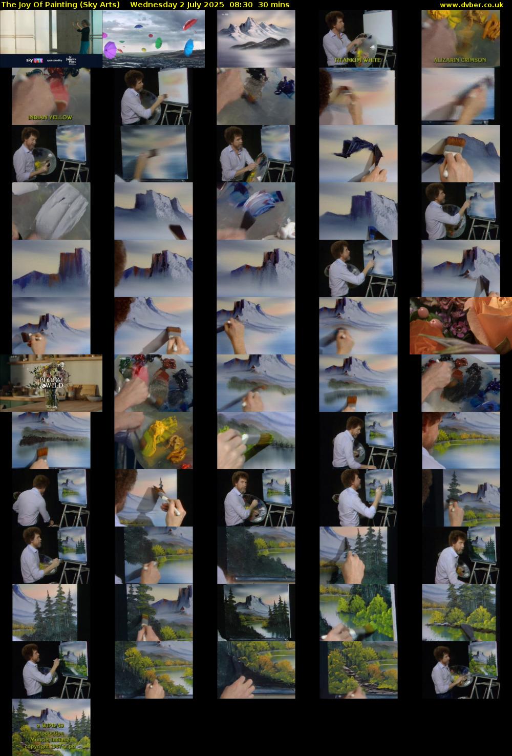 The Joy Of Painting (Sky Arts) Wednesday 2 July 2025 08:30 - 09:00