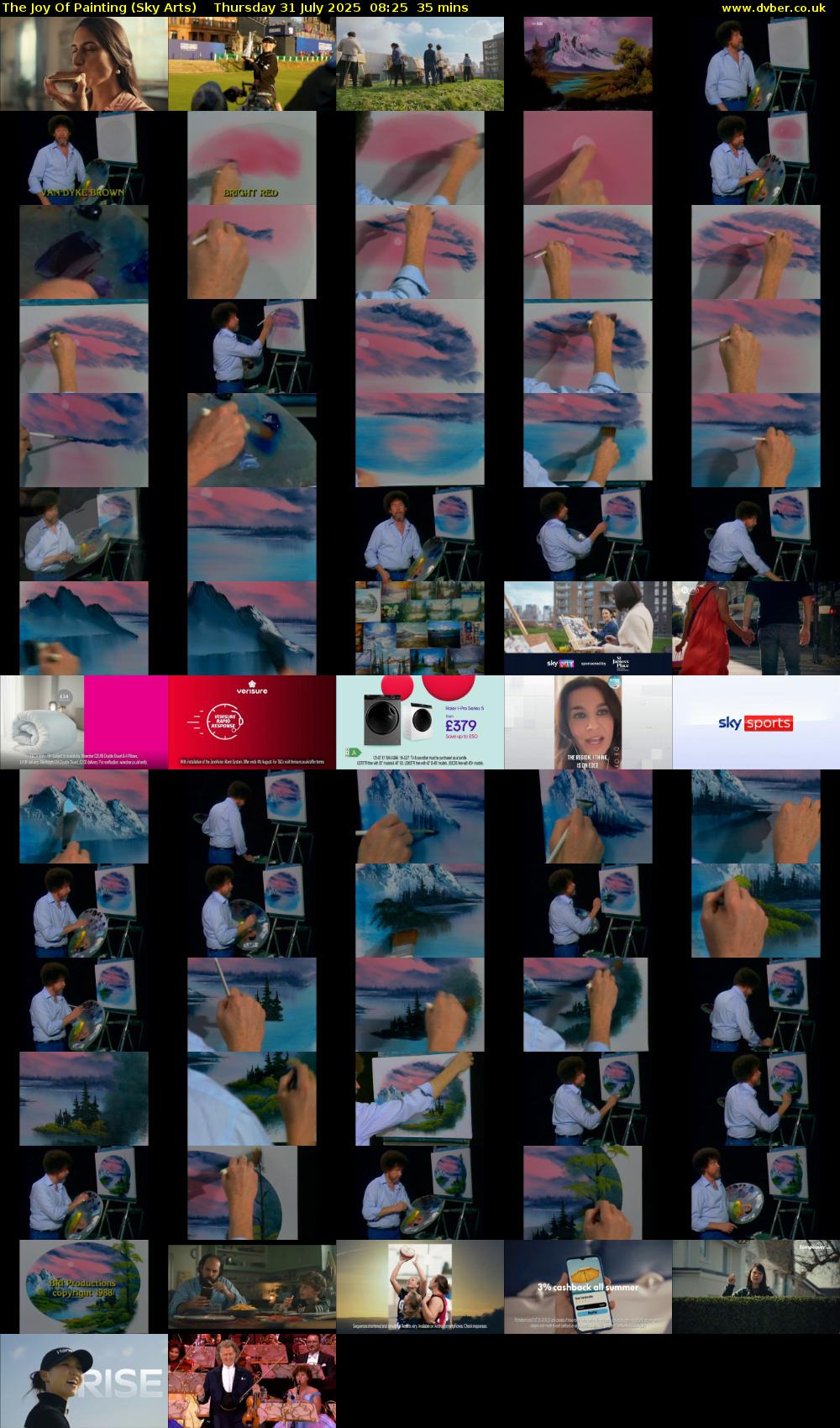 The Joy Of Painting (Sky Arts) Thursday 31 July 2025 08:25 - 09:00