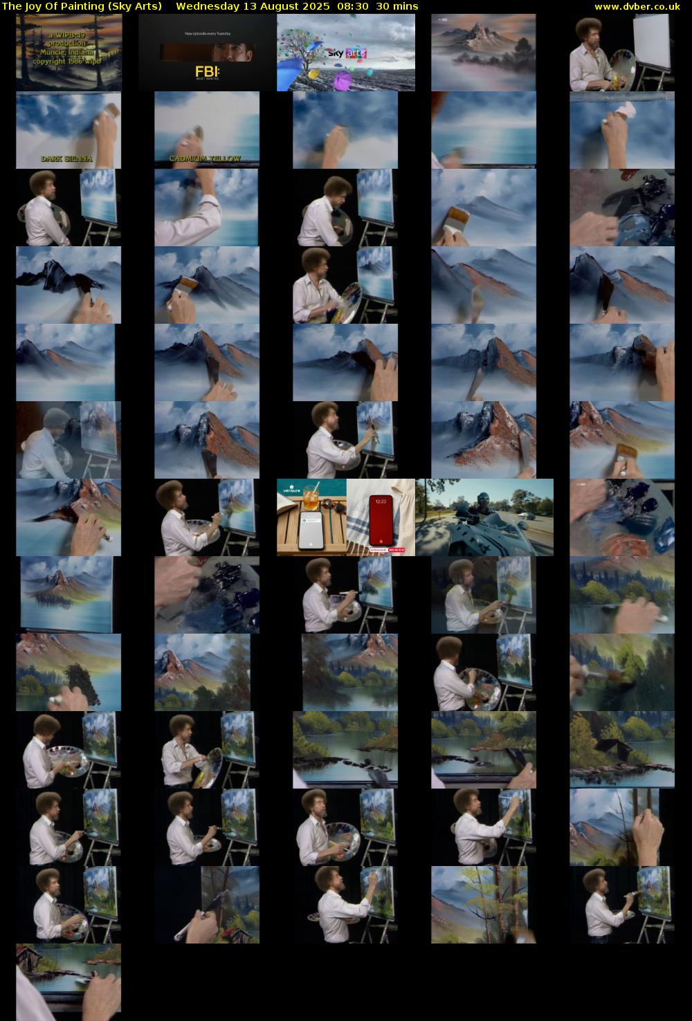 The Joy Of Painting (Sky Arts) Wednesday 13 August 2025 08:30 - 09:00