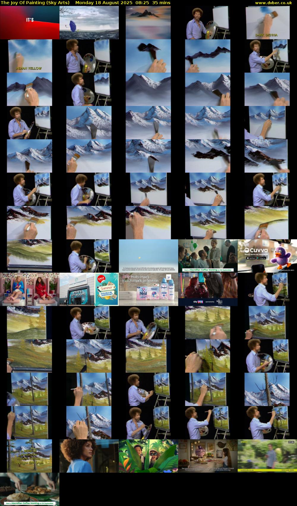 The Joy Of Painting (Sky Arts) Monday 18 August 2025 08:25 - 09:00
